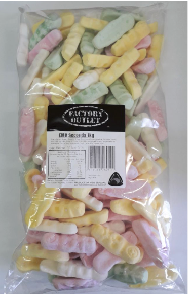 Rainbow Fondant Emos (Seconds) 1kg bag