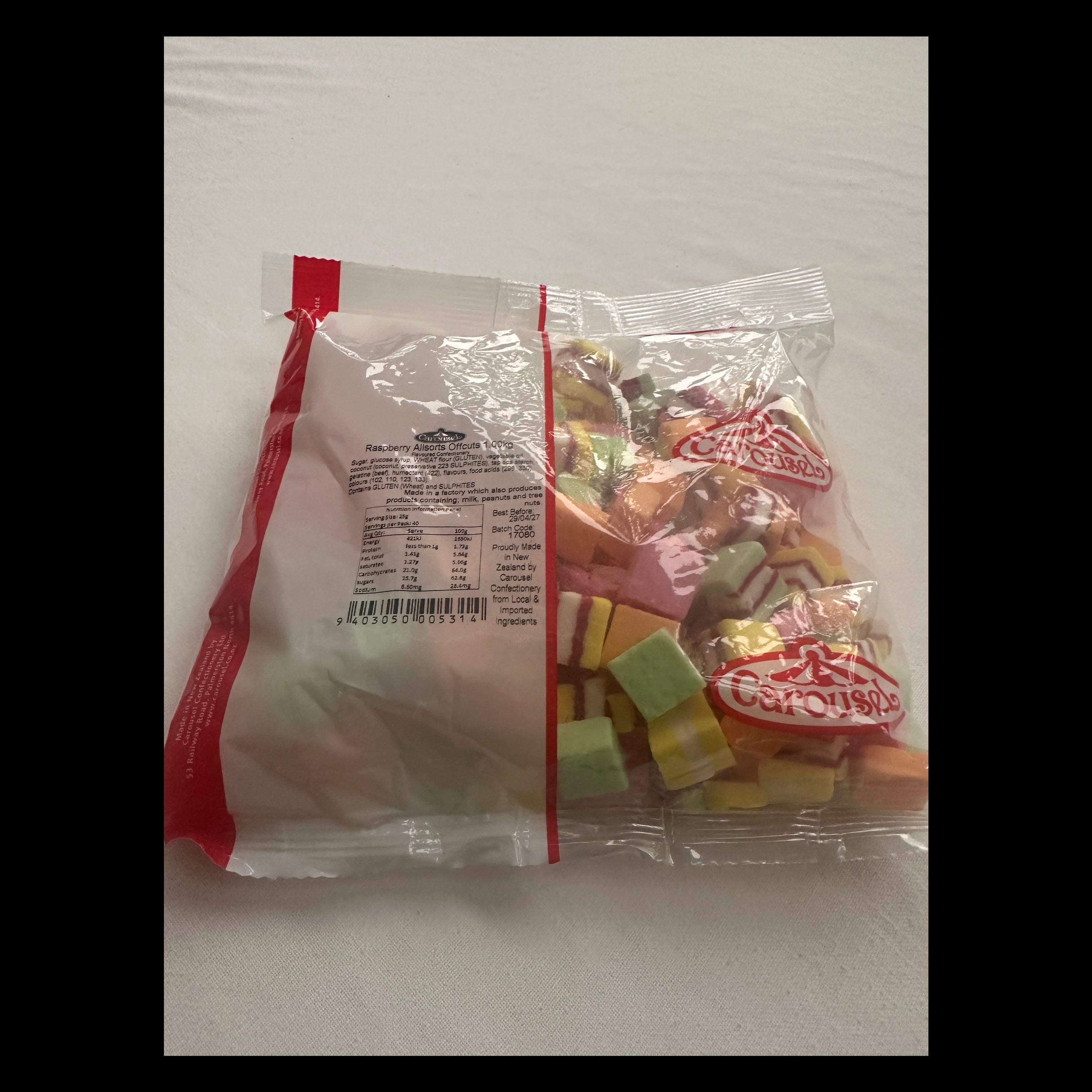 Carousel Raspberry Allsorts Offcuts 1kg