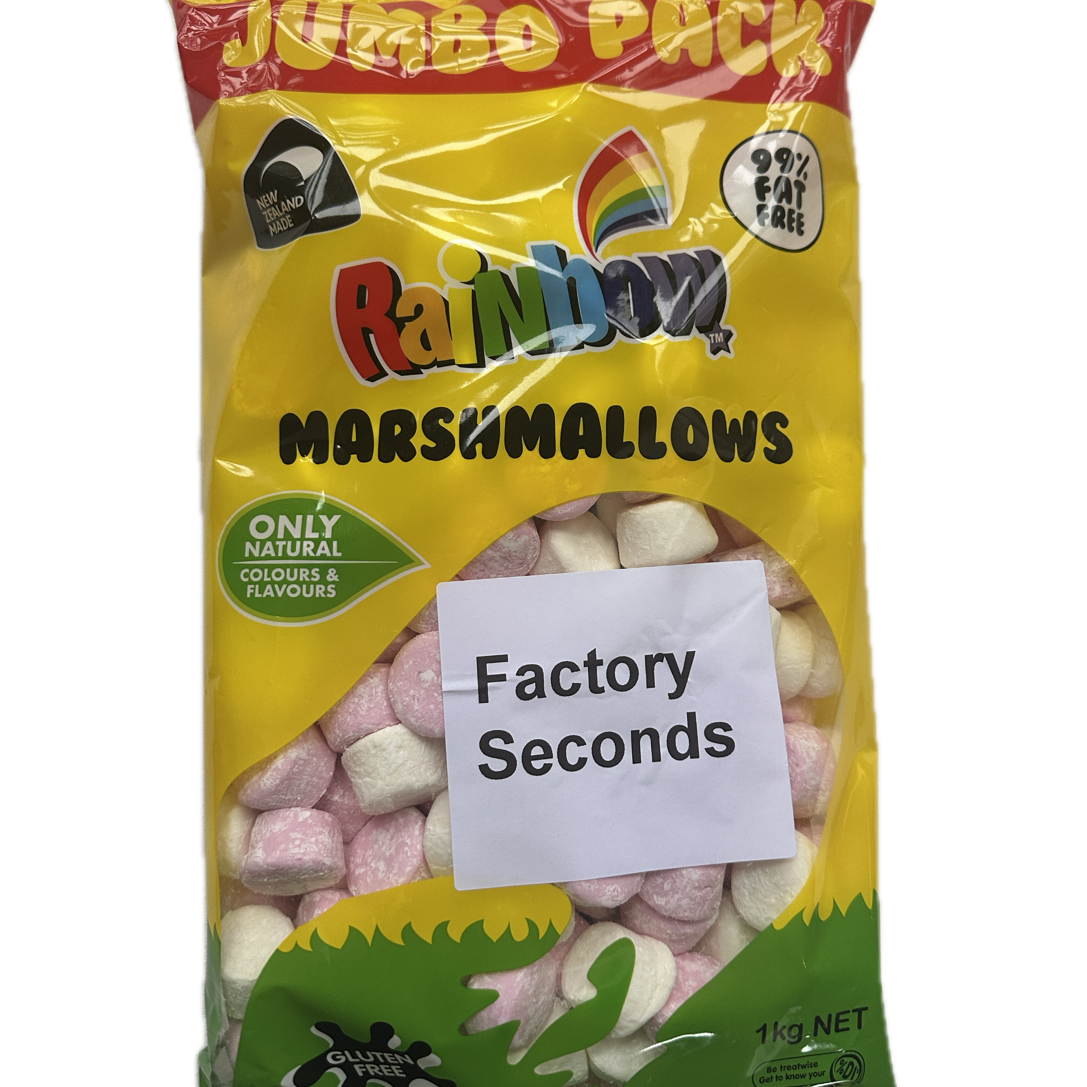 Rainbow Marshmallows (Seconds) 1kg Bag