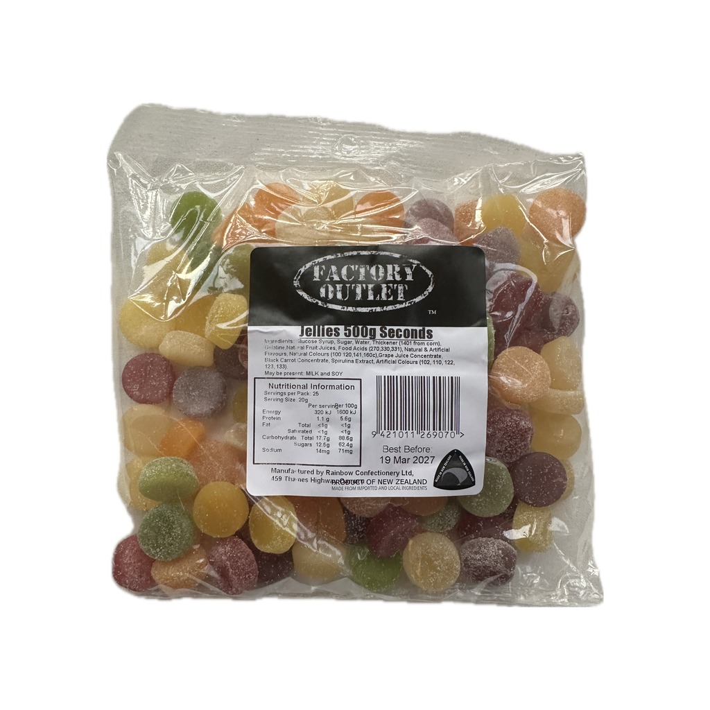 Rainbow Jellies 500gm Seconds