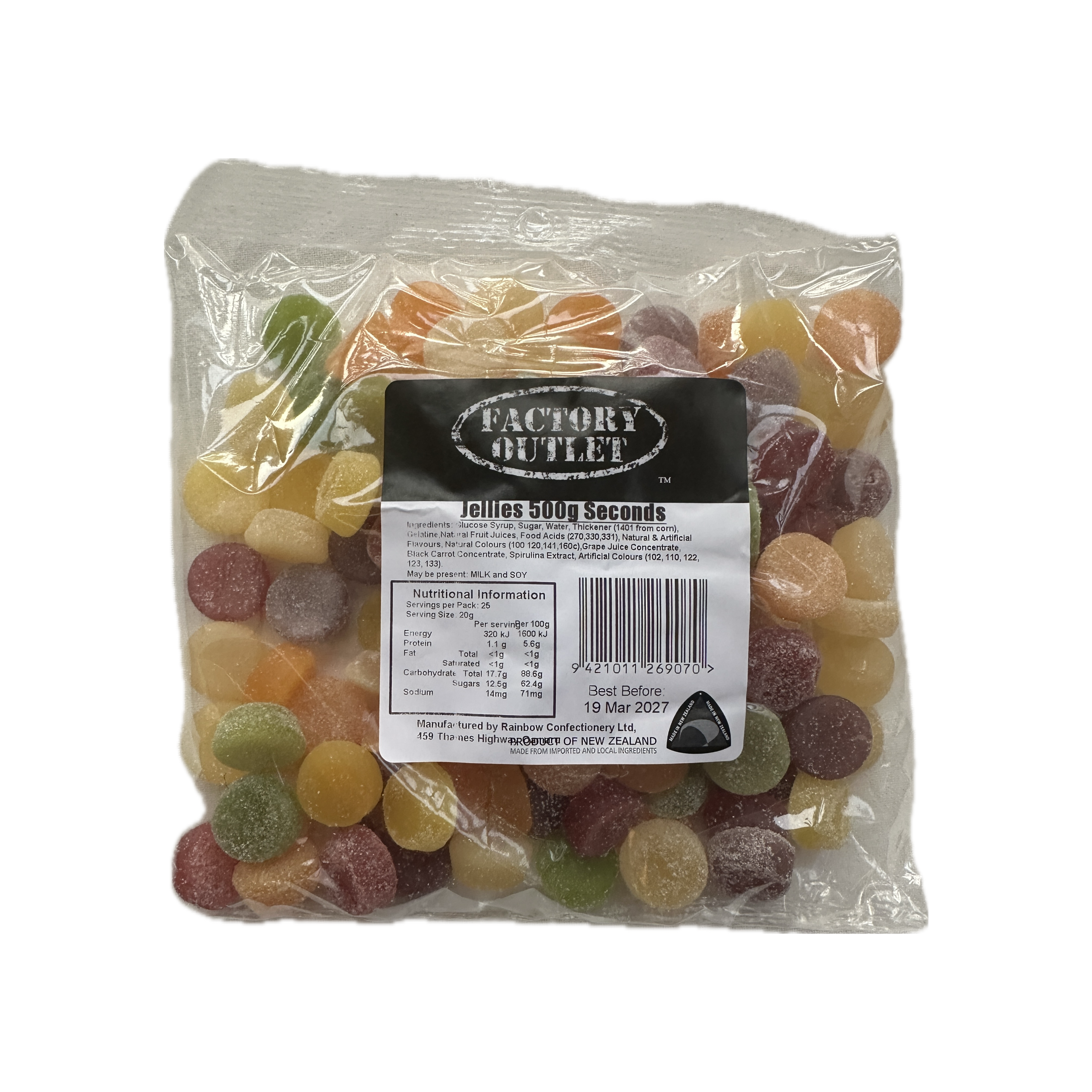 Rainbow Jellies 500gm Seconds