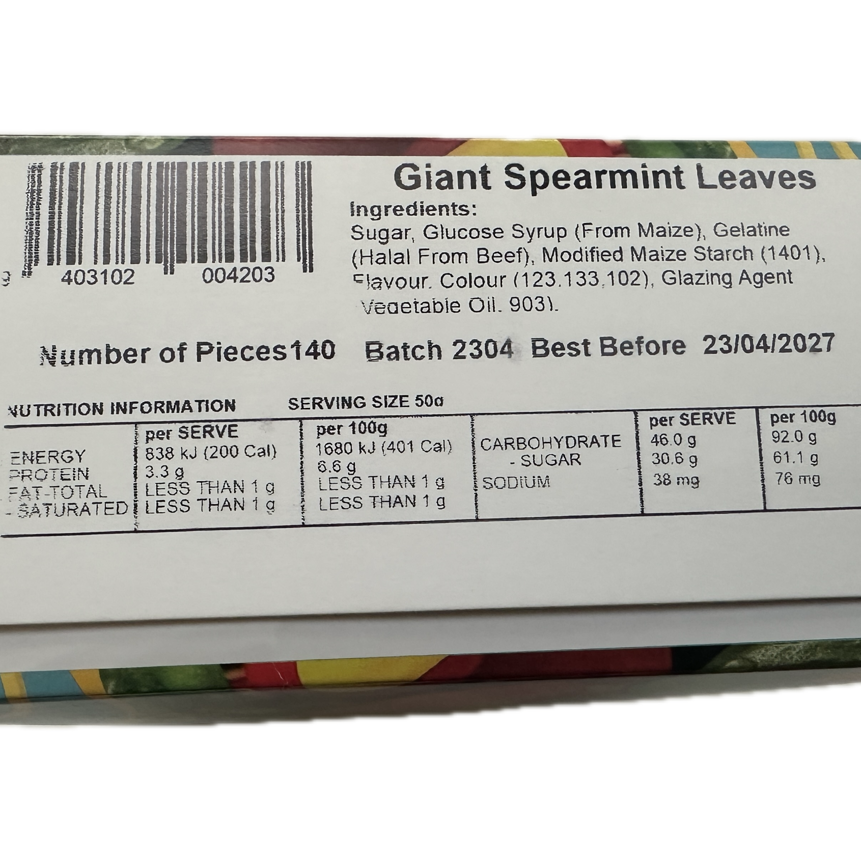 Maycees Giant Spearmint Leaves 140 count line