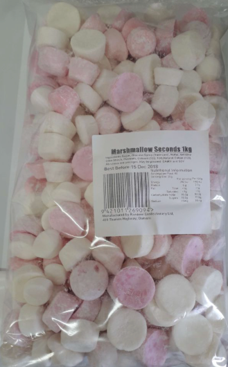 Rainbow Marshmallows (Seconds) 1kg Bag