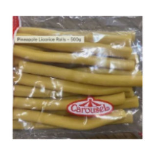 Carousel Pineapple Licorice Rolls 500gm